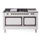 ILVE Nostalgie II Noblesse 60" Dual Fuel Freestanding Range with 7 Sealed Burners + Griddle + French Top with Solid Door - UN60FSQNMP - MyBBQDirect