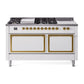 ILVE Nostalgie II Noblesse 60" Dual Fuel Freestanding Range with 7 Sealed Burners + Griddle + French Top with Solid Door - UN60FSQNMP - MyBBQDirect