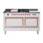 ILVE Nostalgie II Noblesse 60" Dual Fuel Freestanding Range with 7 Sealed Burners + Griddle + French Top with Solid Door - UN60FSQNMP - MyBBQDirect