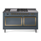 ILVE Nostalgie II Noblesse 60" Dual Fuel Freestanding Range with 7 Sealed Burners + Griddle + French Top with Solid Door - UN60FSQNMP - MyBBQDirect