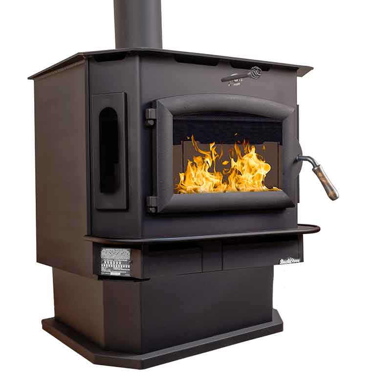 Buck Stove Model 81C catalytic wood stove, freestanding, black door