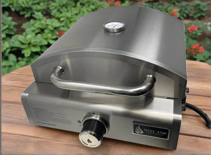 Mont Alpi 3-in-1 Portable Grill, Griddle, and Pizza Oven / Stainless Steel / MA-3N1