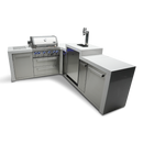 Mont Alpi 400 Deluxe BBQ Grill Island with 90 Degree Corner and Kegerator - MAi400-D90KEG