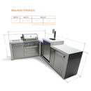 Mont Alpi 400 Deluxe BBQ Grill Island with 90 Degree Corner and Kegerator - MAi400-D90KEG