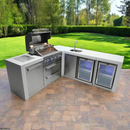Mont Alpi 400 Deluxe BBQ Grill Island with 90 Degree Corner Beverage Center and Fridge - MAi400-D90BEVFC