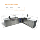 Mont Alpi 400 Deluxe BBQ Grill Island with 90 Degree Corner, Kegerator and Beverage Center - MAI400-D90KEGBEV