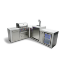 Mont Alpi 400 Deluxe BBQ Grill Island with 90 Degree Corner, Kegerator and Fridge Cabinet - MAi400-D90KEGFC