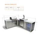 Mont Alpi 400 Deluxe BBQ Grill Island with 90 Degree Corner, Kegerator and Fridge Cabinet - MAi400-D90KEGFC