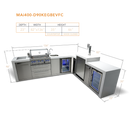 Mont Alpi 400 Deluxe BBQ Grill Island with 90 Degree Corner, Kegerator, Beverage Center and Fridge Cabinet - MAi400-D90KEGBEVFC