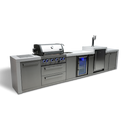 Mont Alpi 400 Deluxe BBQ Grill Island with Kegerator and Beverage Center - MAi400-DKEGBEV