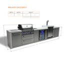 Mont Alpi 400 Deluxe BBQ Grill Island with Kegerator and Beverage Center - MAi400-DKEGBEV