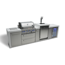 Mont Alpi 400 Deluxe BBQ Grill Island with Kegerator and Fridge Cabinet - MAi400-DKEGFC