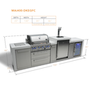 Mont Alpi 400 Deluxe BBQ Grill Island with Kegerator and Fridge Cabinet - MAi400-DKEGFC