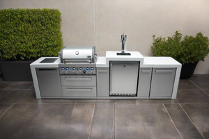 Mont Alpi 400 Deluxe BBQ Grill Island with Kegerator - MAi400-DKEG - MyBBQDirect