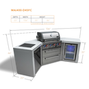 Mont Alpi 400 Deluxe Island With 45 Degree Corners And Fridge Cabinet - MAi400-D45FC