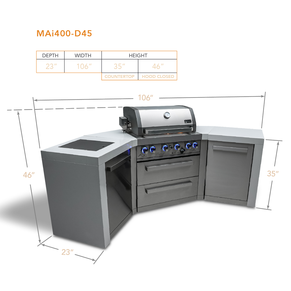 Mont Alpi 400 Deluxe Island with 45 Degree Corners - MAi400-D45 - MyBBQDirect