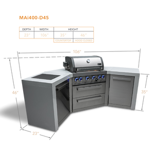 Mont Alpi 400 Deluxe Island with 45 Degree Corners - MAi400-D45 - MyBBQDirect