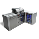 Mont Alpi 400 Deluxe Island with 90 Degree Corner and Fridge Cabinet - MAi400-D90FC