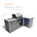 Mont Alpi 400 Deluxe Island with 90 Degree Corner and Fridge Cabinet - MAi400-D90FC