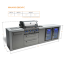 Mont Alpi 400 Deluxe Island with Beverage Center and Fridge Cabinet - MAi400-DBEVFC