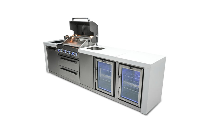 Mont Alpi 400 Deluxe Island with Beverage Center and Fridge Cabinet - MAi400-DBEVFC