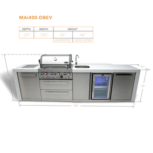 Mont Alpi 400 Deluxe Island with Beverage Center - MAi400-DBEV - MyBBQDirect