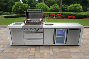 Mont Alpi 400 Deluxe Island with Beverage Center - MAi400-DBEV - MyBBQDirect