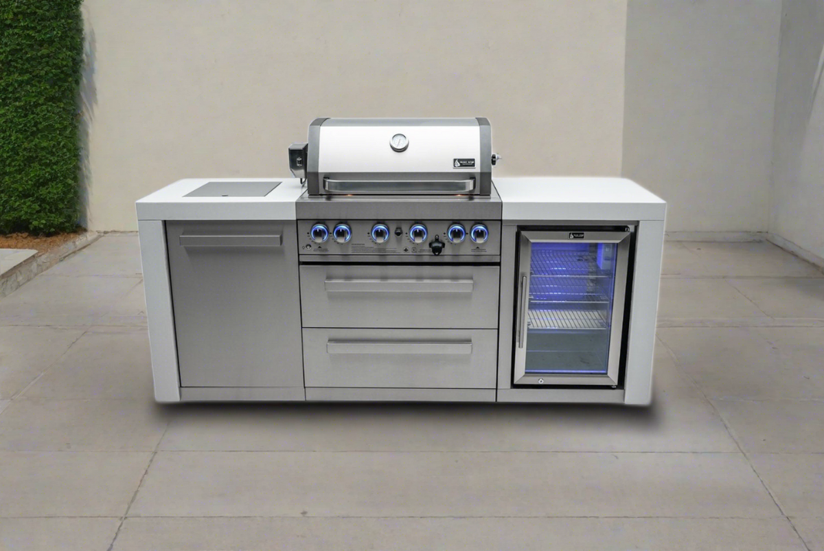Mont Alpi 400 Deluxe Island with Fridge Cabinet - MAi400-DFC - MyBBQDirect