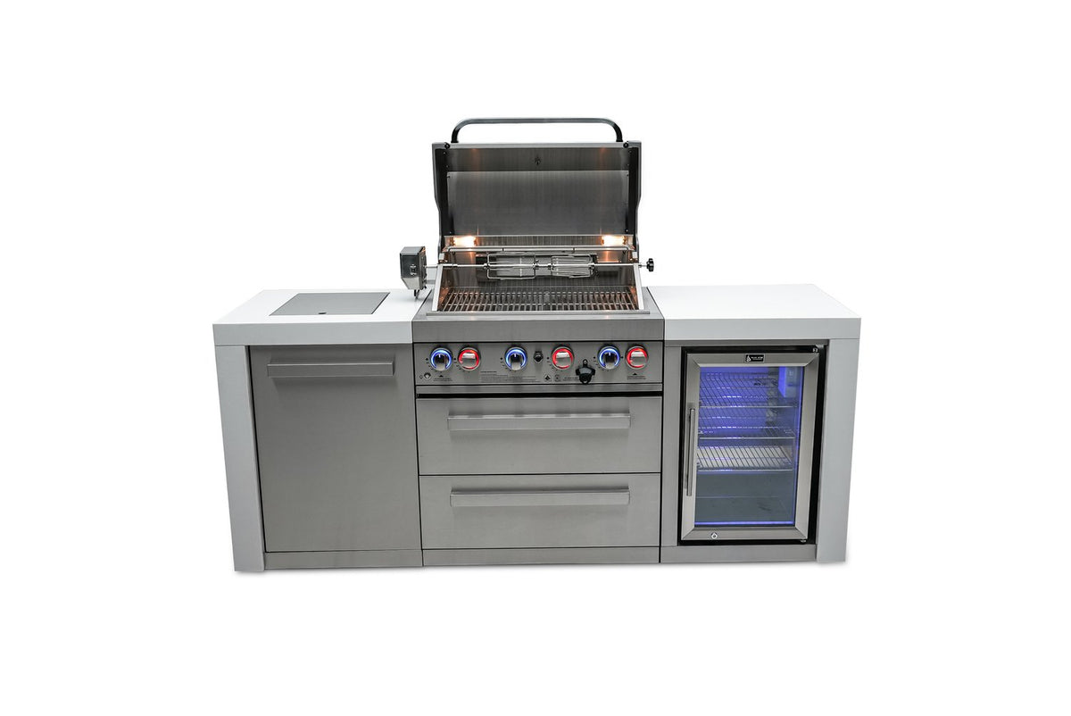Mont Alpi 400 Deluxe Island with Fridge Cabinet - MAi400-DFC - MyBBQDirect