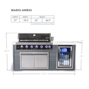 Mont Alpi 6-Burner Black Stainless Steel Art-wood Outdoor Island Grill - MA805-AWBSS