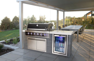 Mont Alpi 6-Burner Black Stainless Steel Art-wood Outdoor Island Grill - MA805-AWBSS - MyBBQDirect