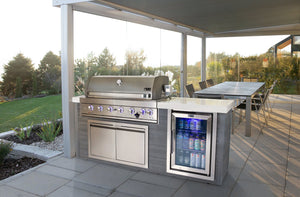 Mont Alpi 6-Burner Stainless Steel Art-wood Outdoor Island Grill - MA805-AW - MyBBQDirect