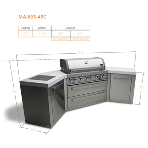 Mont Alpi 805 BBQ Grill Island with 45 Degree Corners - MAi805-45 - MyBBQDirect