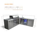 Mont Alpi 805 BBQ Grill Island with 90 Degree Corner and Beverage Center - MAi805-90BEV