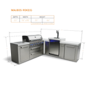Mont Alpi 805 BBQ Grill Island with 90 Degree Corner and Kegerator - MAi805-90KEG