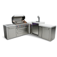 Mont Alpi 805 BBQ Grill Island with 90 Degree Corner and Kegerator - MAi805-90KEG - MyBBQDirect