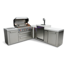 Mont Alpi 805 BBQ Grill Island with 90 Degree Corner and Kegerator - MAi805-90KEG