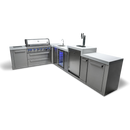 Mont Alpi 805 BBQ Grill Island with 90 Degree Corner, Kegerator and Beverage Center - MAi805-90KEGBEV