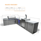 Mont Alpi 805 BBQ Grill Island with 90 Degree Corner, Kegerator and Beverage Center - MAi805-90KEGBEV - MyBBQDirect