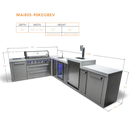 Mont Alpi 805 BBQ Grill Island with 90 Degree Corner, Kegerator and Beverage Center - MAi805-90KEGBEV