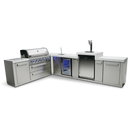 Mont Alpi 805 BBQ Grill Island with 90 Degree Corner, Kegerator and Beverage Center - MAi805-90KEGBEV