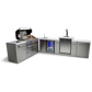 Mont Alpi 805 BBQ Grill Island with 90 Degree Corner, Kegerator and Beverage Center - MAi805-90KEGBEV - MyBBQDirect