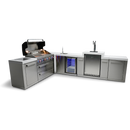 Mont Alpi 805 BBQ Grill Island with 90 Degree Corner, Kegerator and Beverage Center - MAi805-90KEGBEV