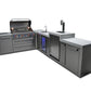 Mont Alpi 805 BBQ Grill Island with 90 Degree Corner, Kegerator and Beverage Center - MAi805-90KEGBEV - MyBBQDirect