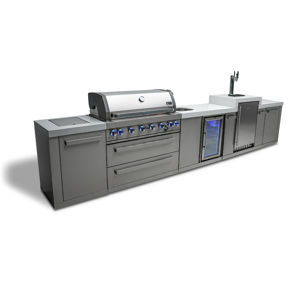 Mont Alpi 805 BBQ Grill Island with Kegerator and Beverage Center - MAi805-KEGBEV - MyBBQDirect