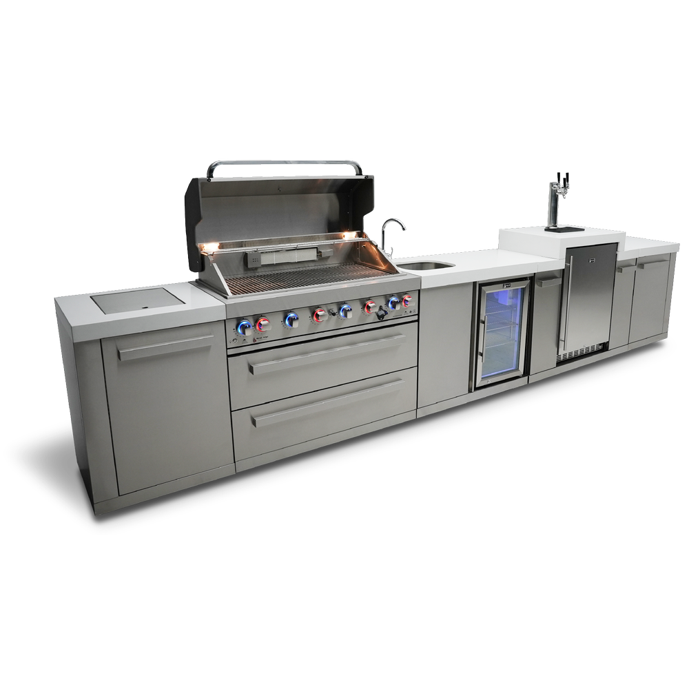 Mont Alpi 805 BBQ Grill Island with Kegerator and Beverage Center - MAi805-KEGBEV - MyBBQDirect