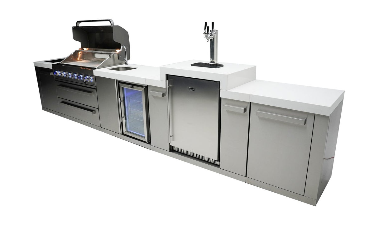 Mont Alpi 805 BBQ Grill Island with Kegerator and Beverage Center - MAi805-KEGBEV - MyBBQDirect