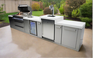 Mont Alpi 805 BBQ Grill Island with Kegerator and Beverage Center - MAi805-KEGBEV - MyBBQDirect