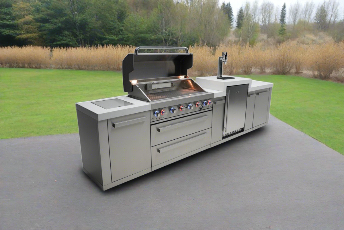 Mont Alpi 805 BBQ Grill Island with Kegerator - MAi805-KEG - MyBBQDirect