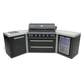 Mont Alpi 805 Black Stainless Steel BBQ Grill Island with 45 Degree Corners and Fridge - MAi805-BSS45FC - MyBBQDirect
